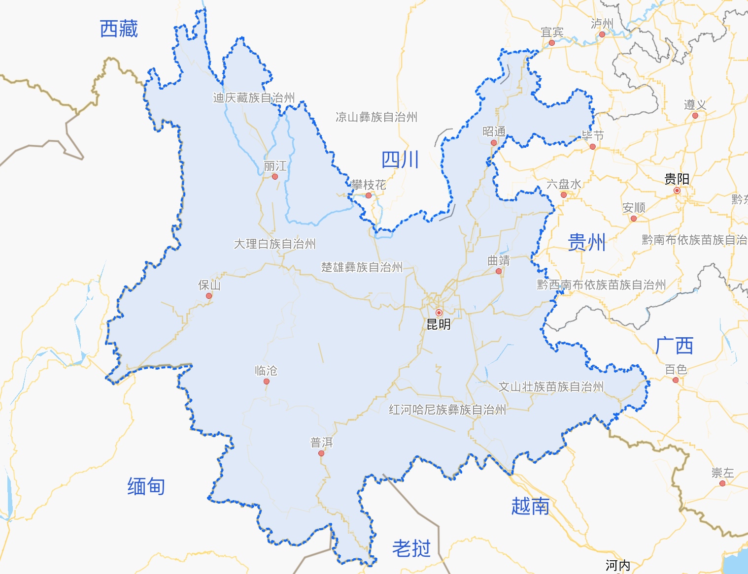 云南接壤国家及地区