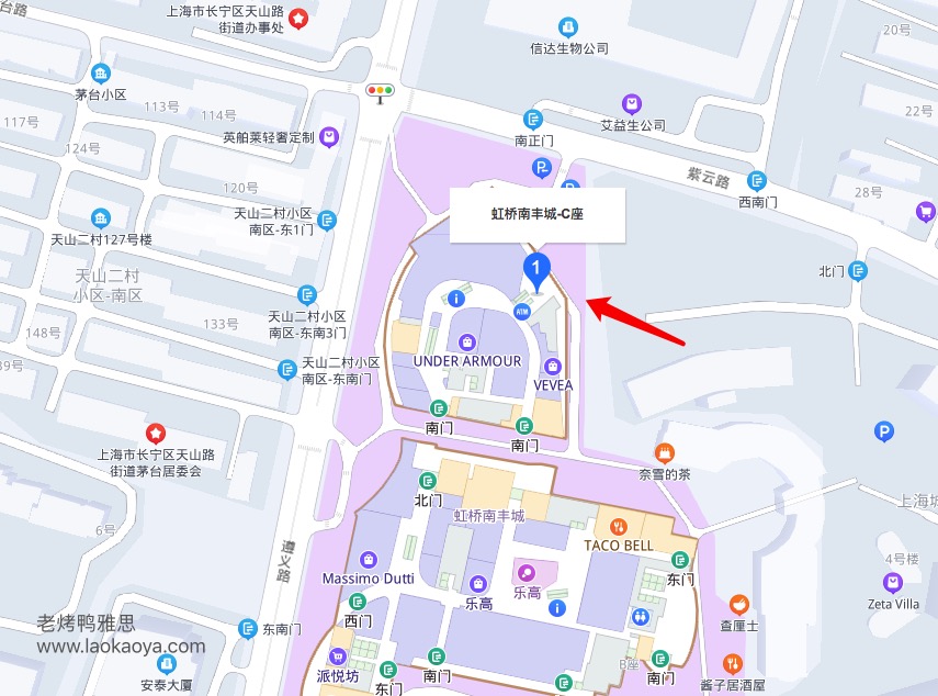   雅思考试上海机考中心南丰城考点地图 
