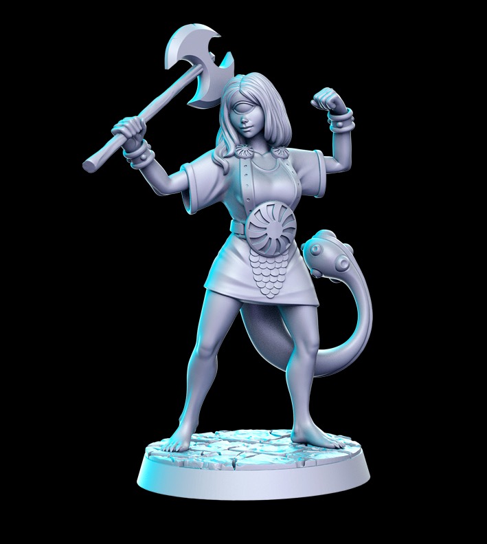 Hooks - Female Ogre Pirate - 32mm - DnD - - RNestudio - Miniatures