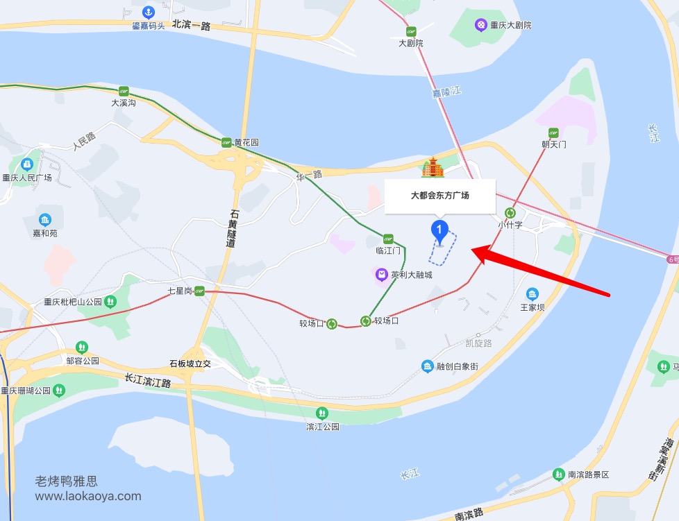 雅思考试重庆机考中心的方位地图