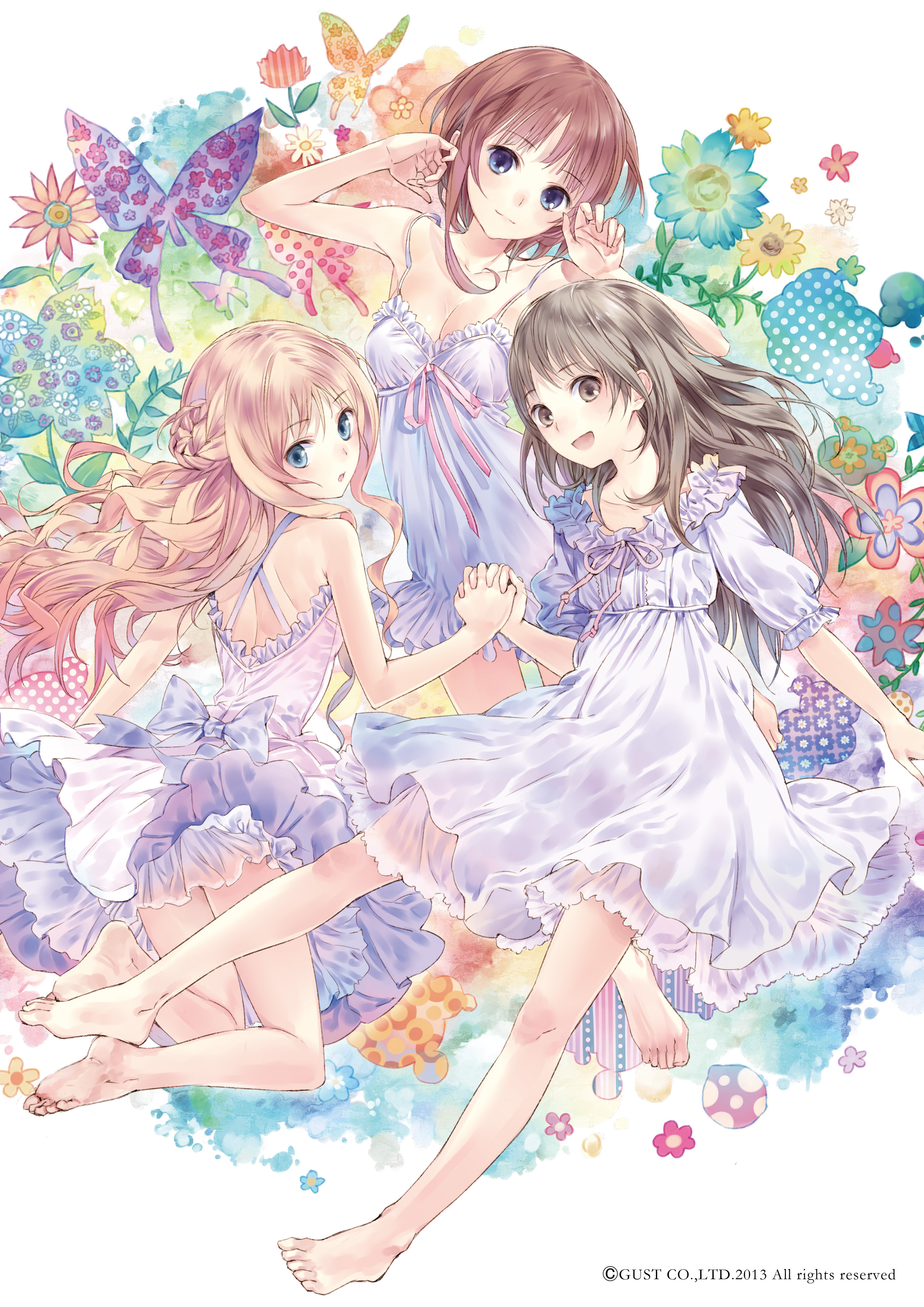 yande.re 248965 atelier atelier_meruru atelier_rorona atelier_totori cleavage digital_version dress feet kishida_mel rorolina_frixell totooria_helmold.jpg