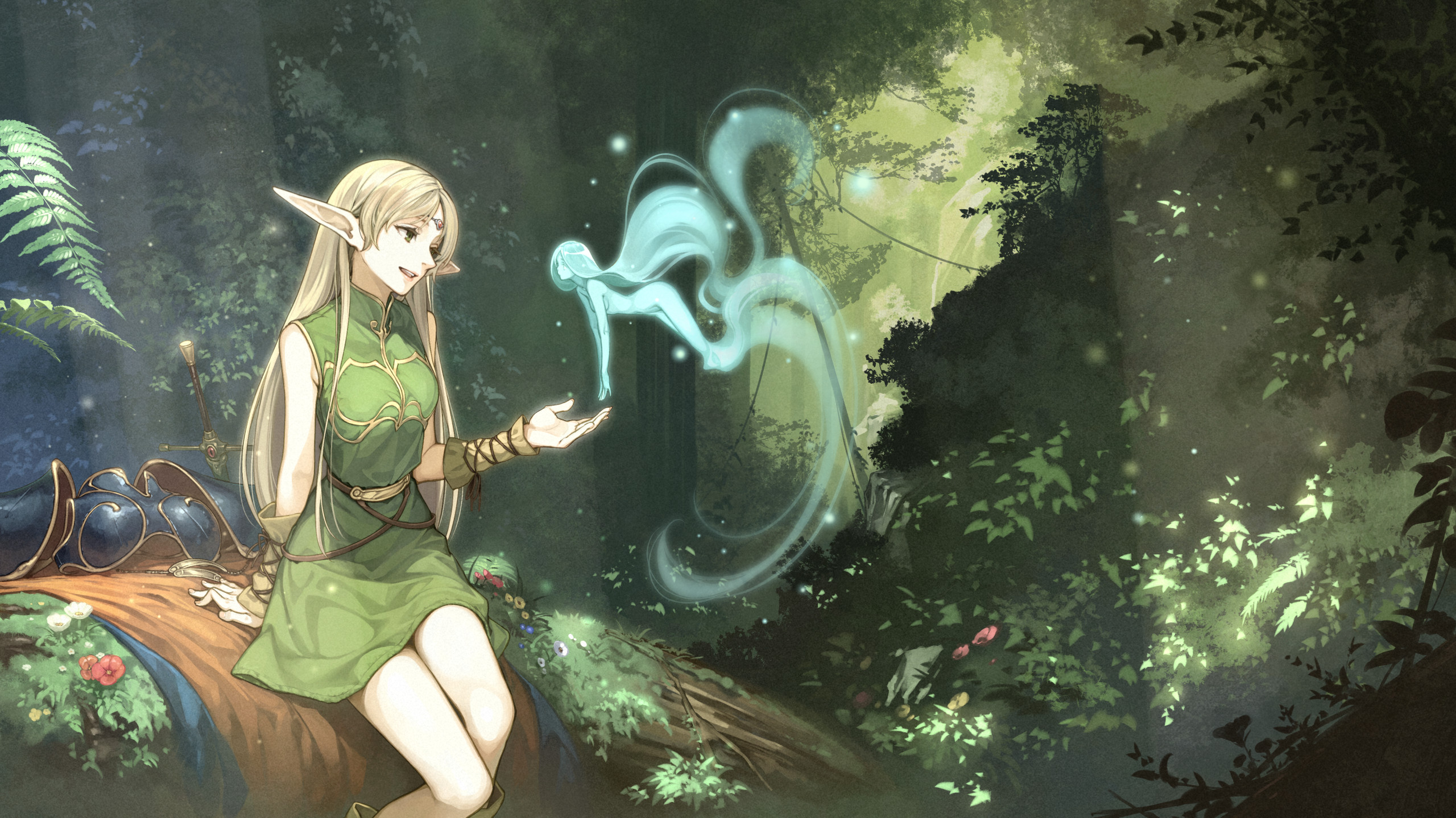 yande.re 452290 deedlit dress elf fairy hidari naked pointy_ears record_of_lodoss_war.jpg