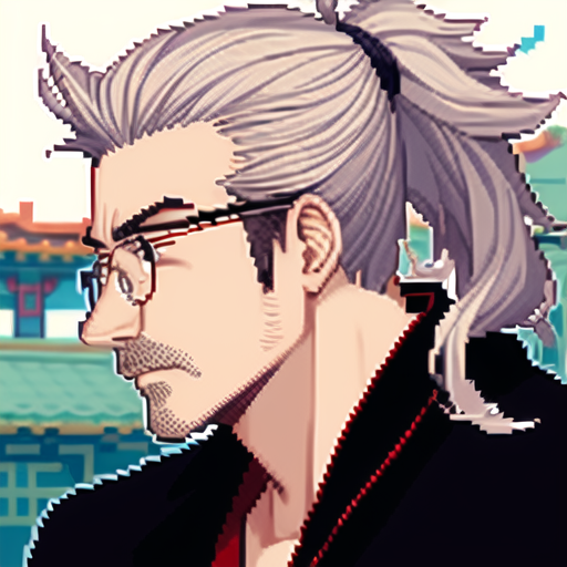 00065-2889552339-(pixel art),profile,close-up,portrait,lens 135mm,f1.8,blurry background,chinese style architecture,Strong man,high ponytail,mess.png