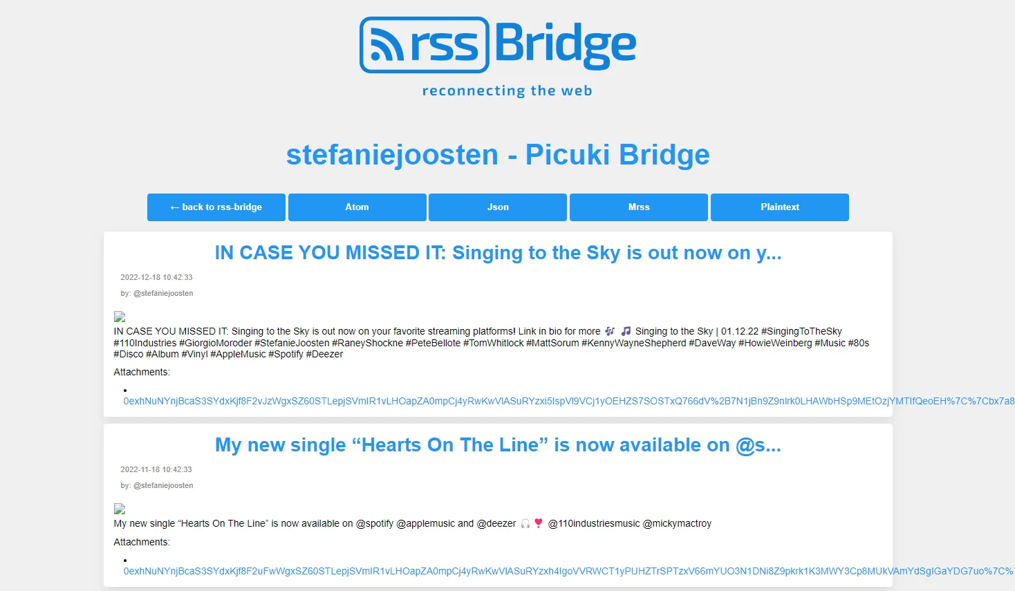 使用Picuki Bridge成功订阅Ins上名人的动态