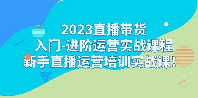 2023直播带货入门-进阶运营实战课程:新手直播运营培训实战课