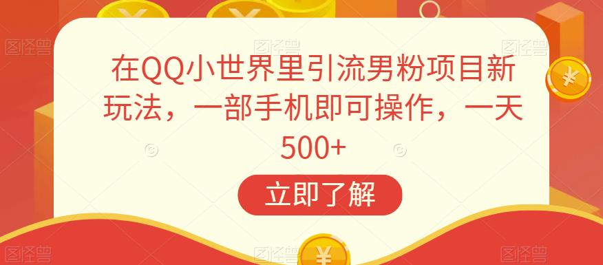 在QQ小世界里引流男粉项目新玩法，一部手机即可操作，一天500+【揭秘】插图