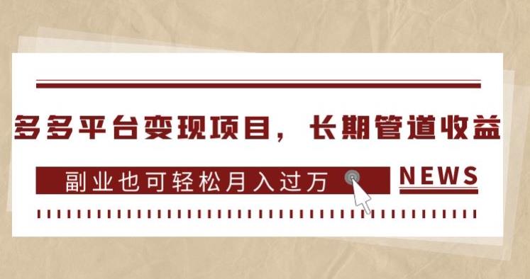 多多平台变现项目，长期管道收益，副业也可轻松月入过万插图