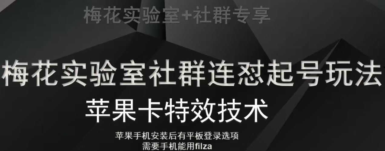 梅花实验室社群视频号连怼起号玩法，最新苹果卡特效技术插图