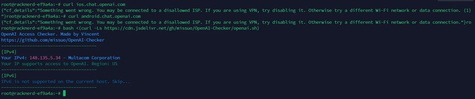 半年较火的vps检测openai支持与否的检测脚本不支持移动端chatgpt解锁检测